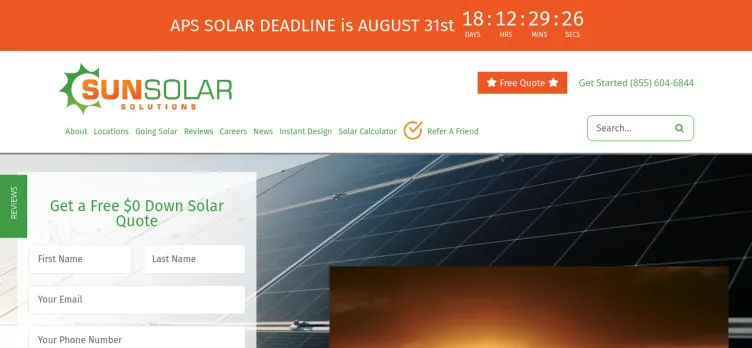 Screenshot SunSolar Solutions