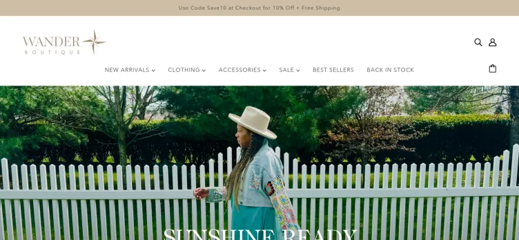 Screenshot Wander Boutique