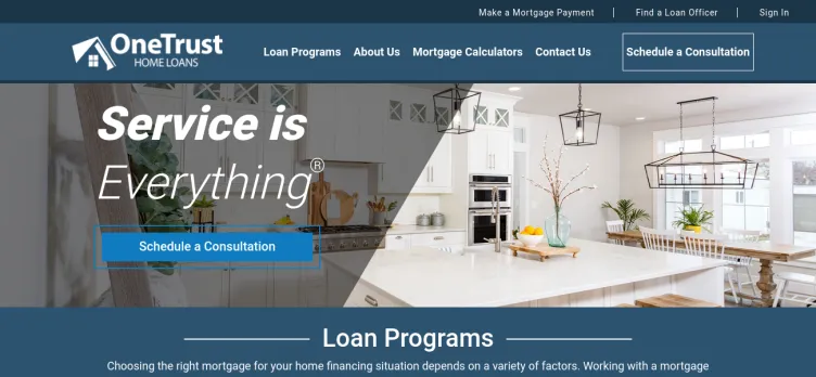 Screenshot OneTrust Home Loans