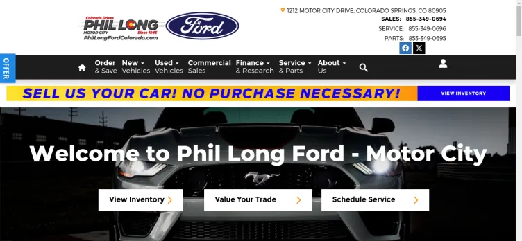 Screenshot Phil Long Ford Motor City