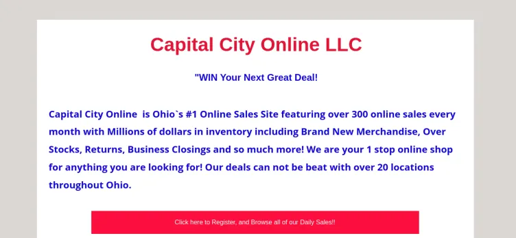 Screenshot Capital City Online Auctions