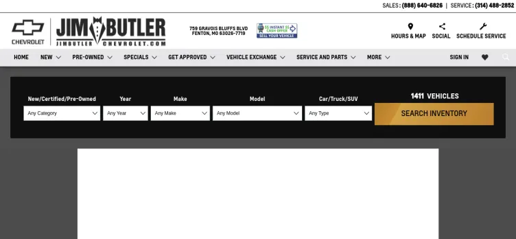 Screenshot Jim Butler Chevrolet