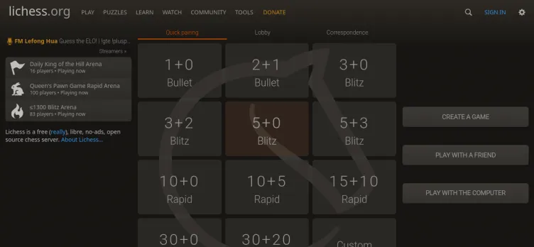 Screenshot Lichess.org