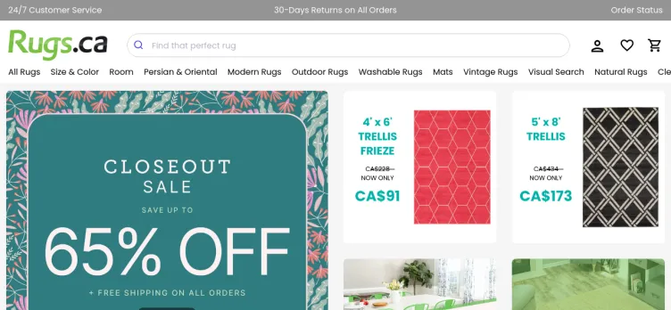 Screenshot Rugs.ca