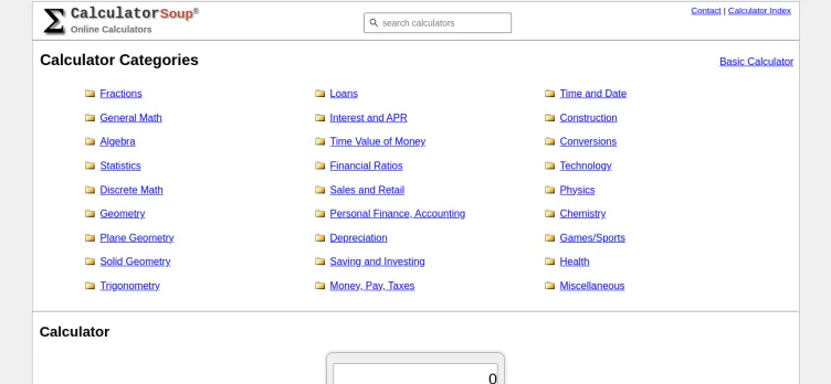 Screenshot Calculator Soup