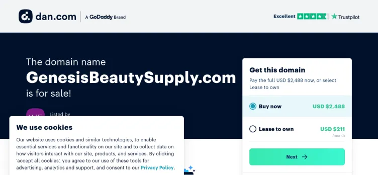 Screenshot Genesis Beauty Supply