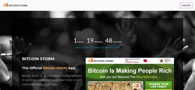 Screenshot Bitcoin Storm