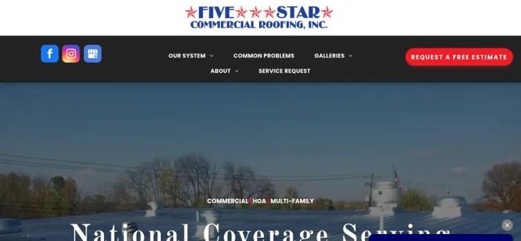 Screenshot Five Star Roofing Systems