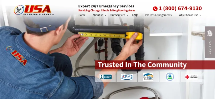 Screenshot USA Plumbing and Sewer Services