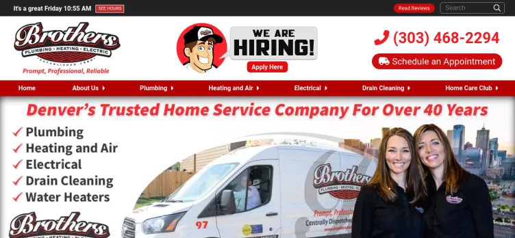 Screenshot Brothers Plumbing, Heating & Electric