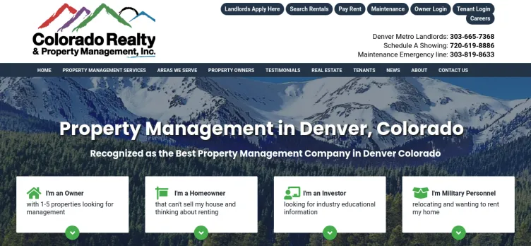 Screenshot Colorado Realty and Property Management