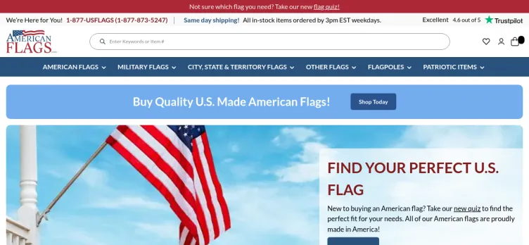 Screenshot Americanflags.com