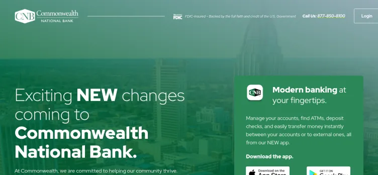 Screenshot Commonwealth National Bank