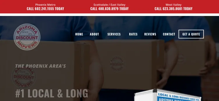 Screenshot Arizona Discount Movers