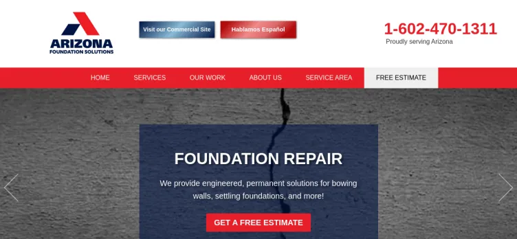 Screenshot Arizona Foundation Solutions