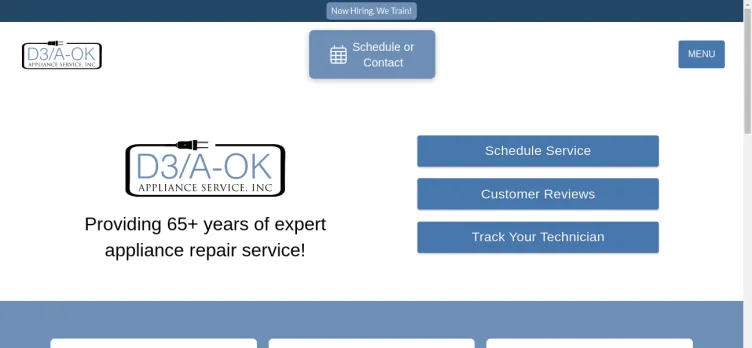 Screenshot D-3/A-OK Appliance Service