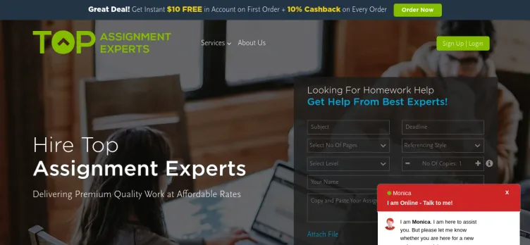 Screenshot Top Assignment Experts