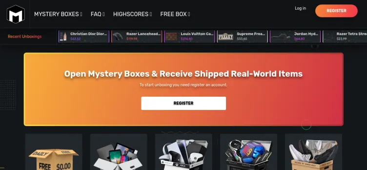 Screenshot Mystery Boxes