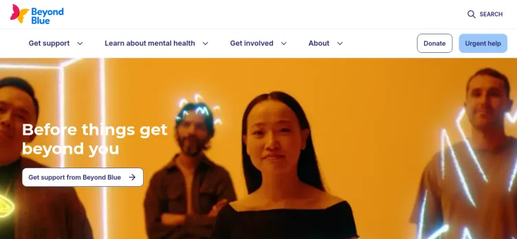 Screenshot BeyondBlue.org.au