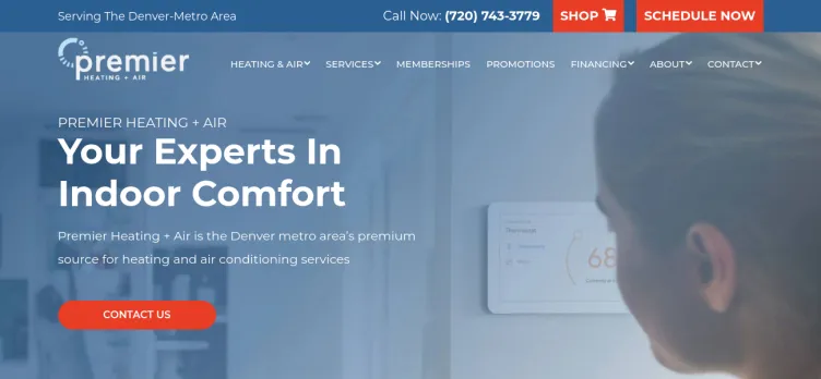 Screenshot Premier Heating and Air