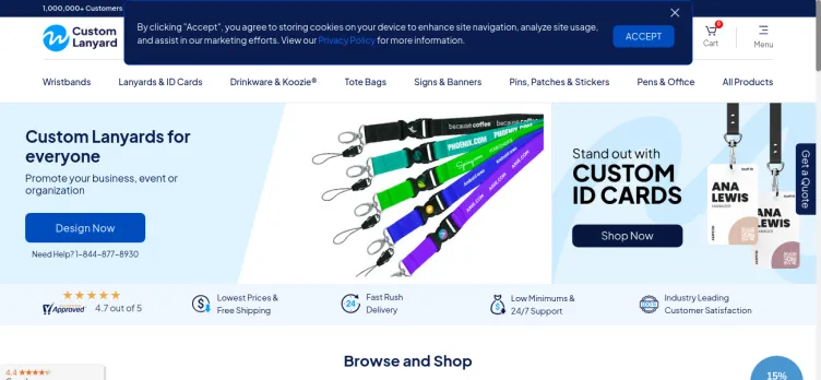 Screenshot Customlanyard.net
