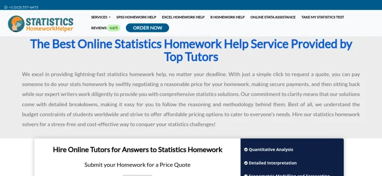 Screenshot StatisticsHomeworkHelper