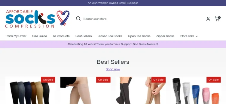 Screenshot Affordable Compression Socks