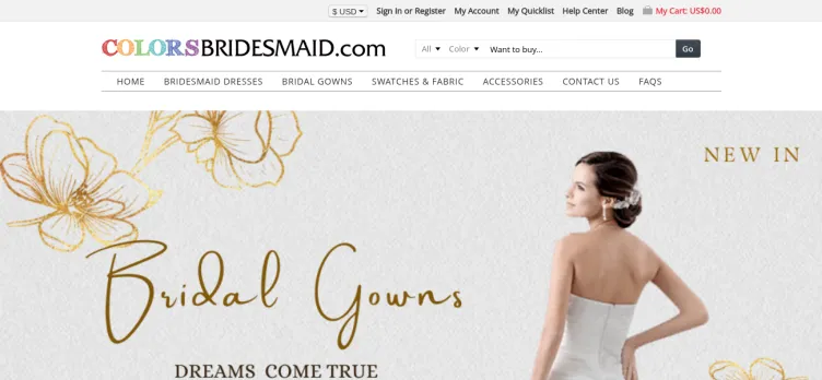 Screenshot ColorsBridesmaid.com