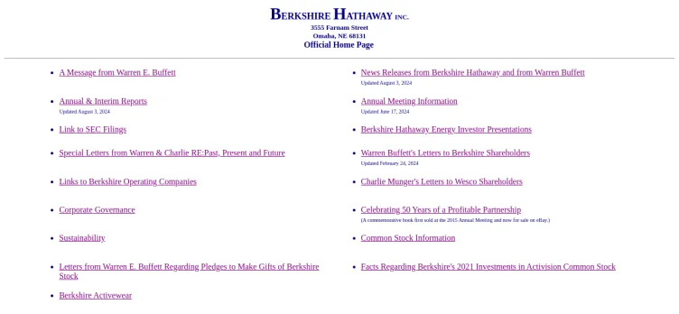 Screenshot Berkshire Hathaway