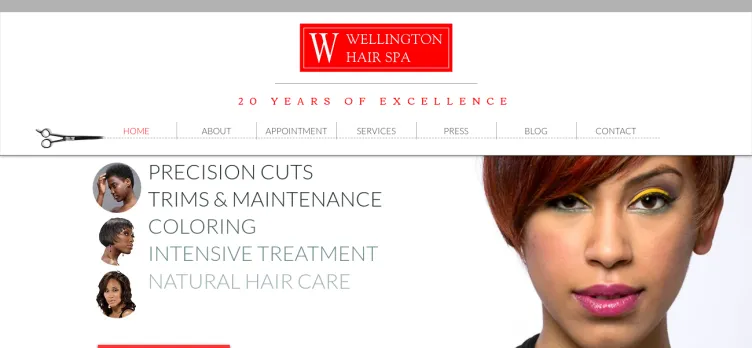 Screenshot Wellington Hair Salon