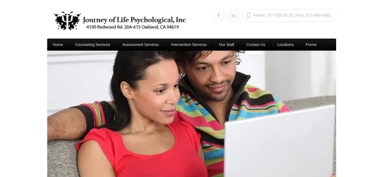 Screenshot Journey of Life Counseling and Assessment Services