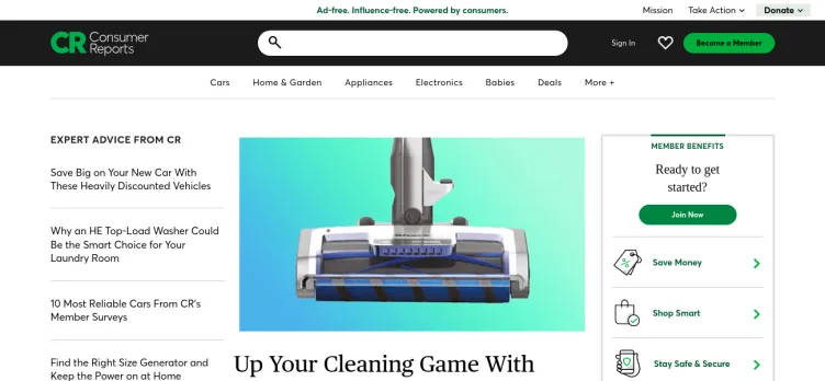 Screenshot Consumer Reports