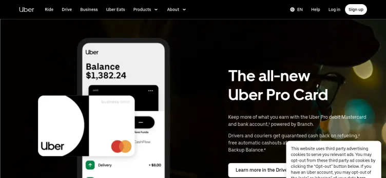 Screenshot Uber Pro Card