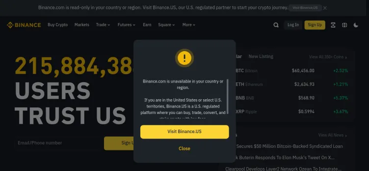 Screenshot Binance