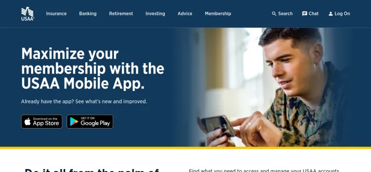 Screenshot USAA Mobile
