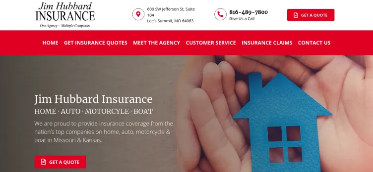 Screenshot Jim Hubbard Insurance