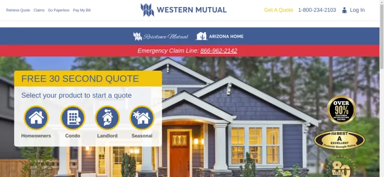 Screenshot Western Mutual Insurance Group