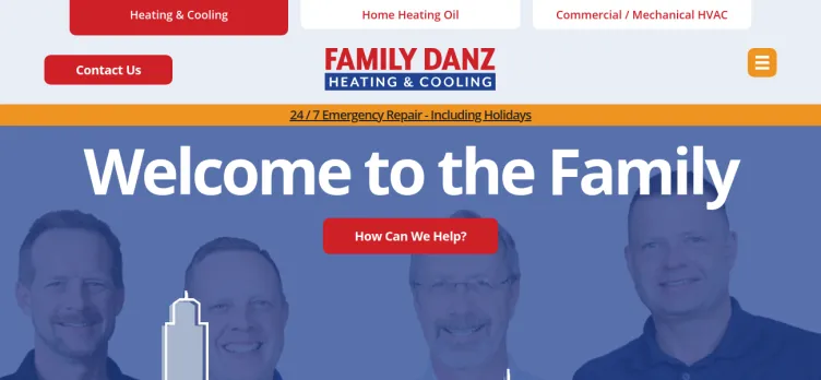 Screenshot Family Danz Heating & Cooling