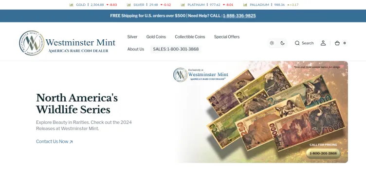 Screenshot Westminster Mint