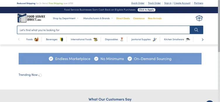 Screenshot FoodServiceDirect.com