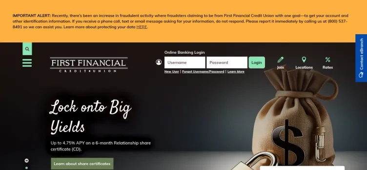 Screenshot First Financial Credit Union