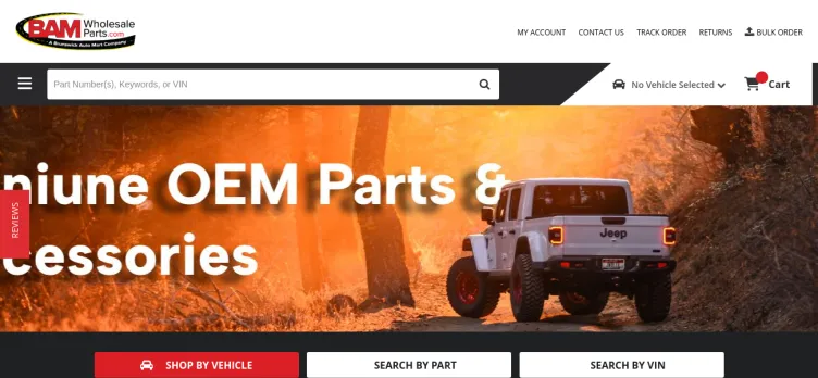 Screenshot BAM Wholesale Parts