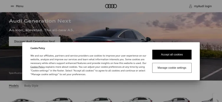 Screenshot Audi Canada