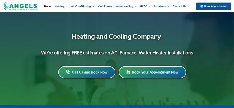 Screenshot Angels Heating, Cooling, & Plumbing