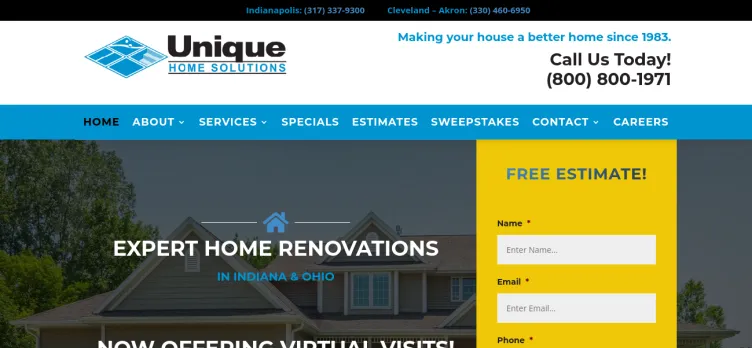 Screenshot Unique Home Solutions