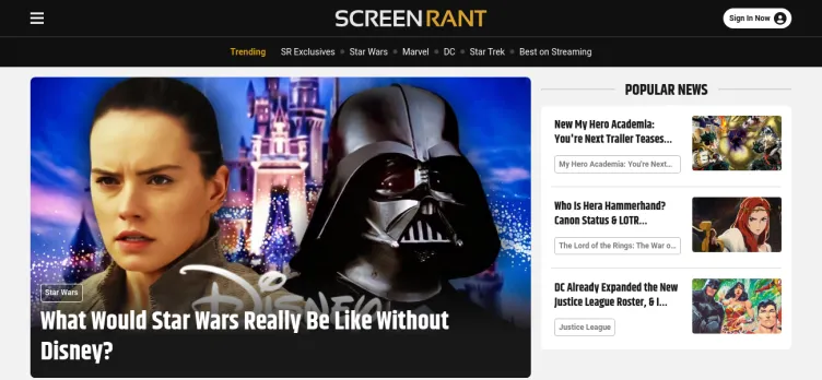 Screenshot ScreenRant