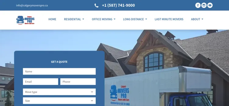 Screenshot Calgary Movers Pro