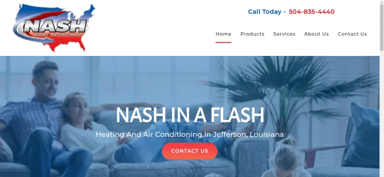 Screenshot Nash Heating & Air Conditioning