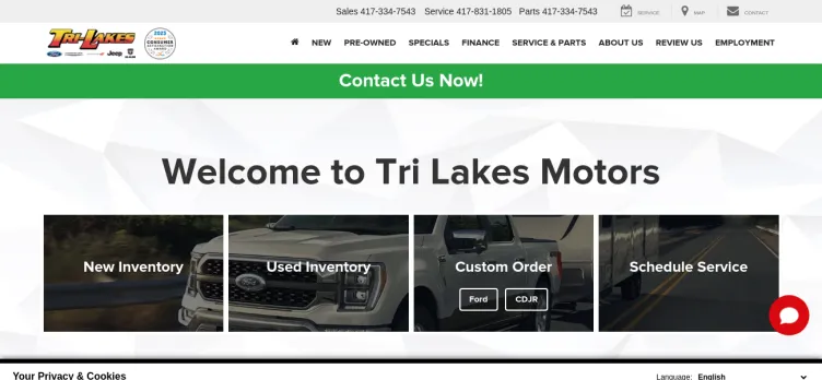 Screenshot Tri-Lakes Ford-Chrysler