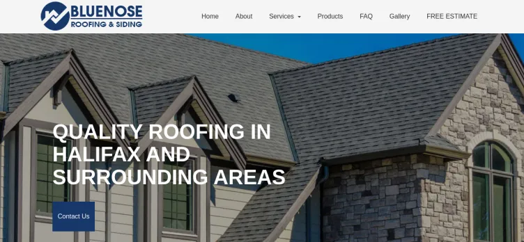 Screenshot Bluenose Roofing & Siding